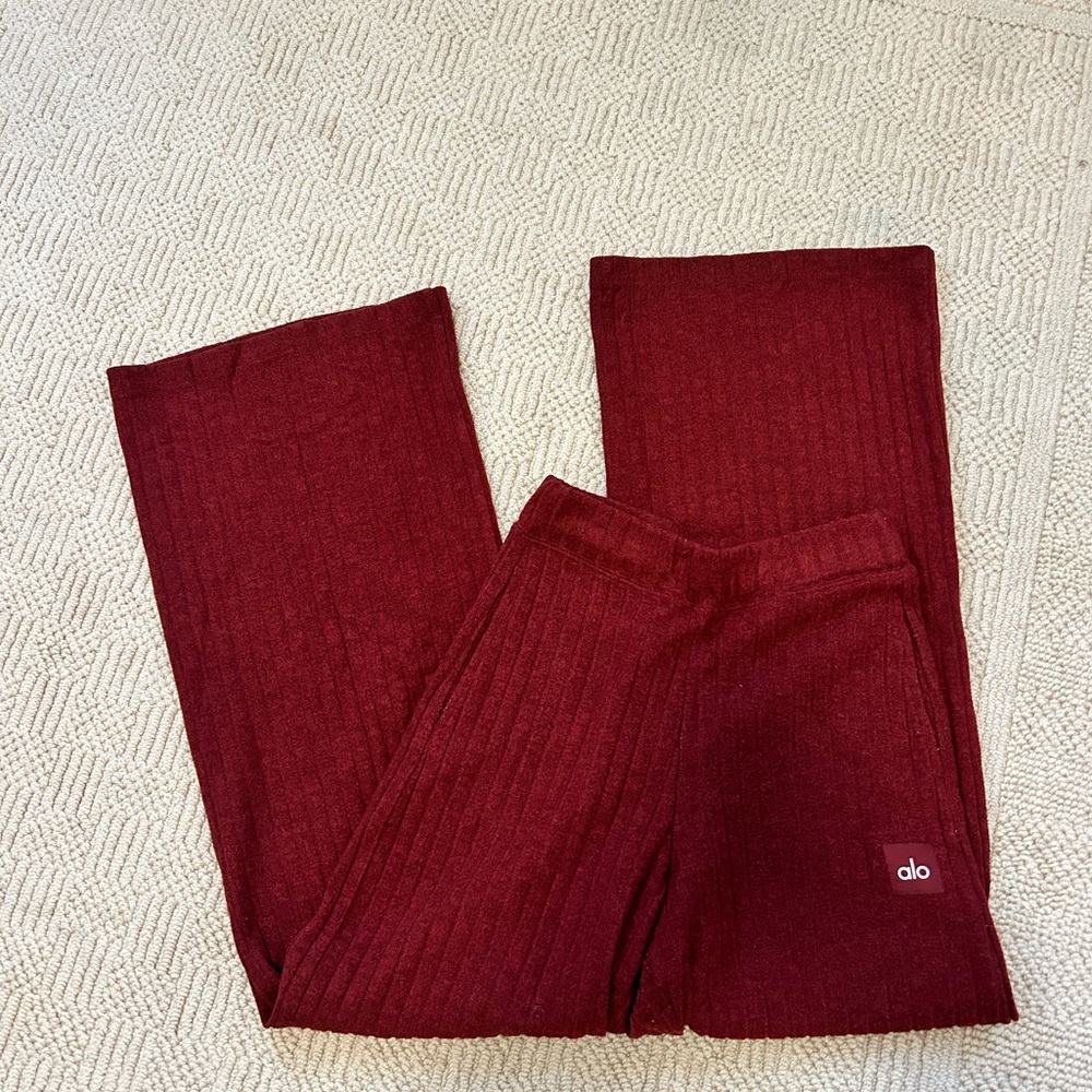 ALO Yoga Ribbed Take Comfort Wide Leg Pant